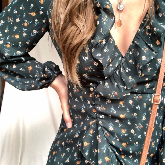 Floral Wrap Mini Babydoll Dress - Picture 7 of 16